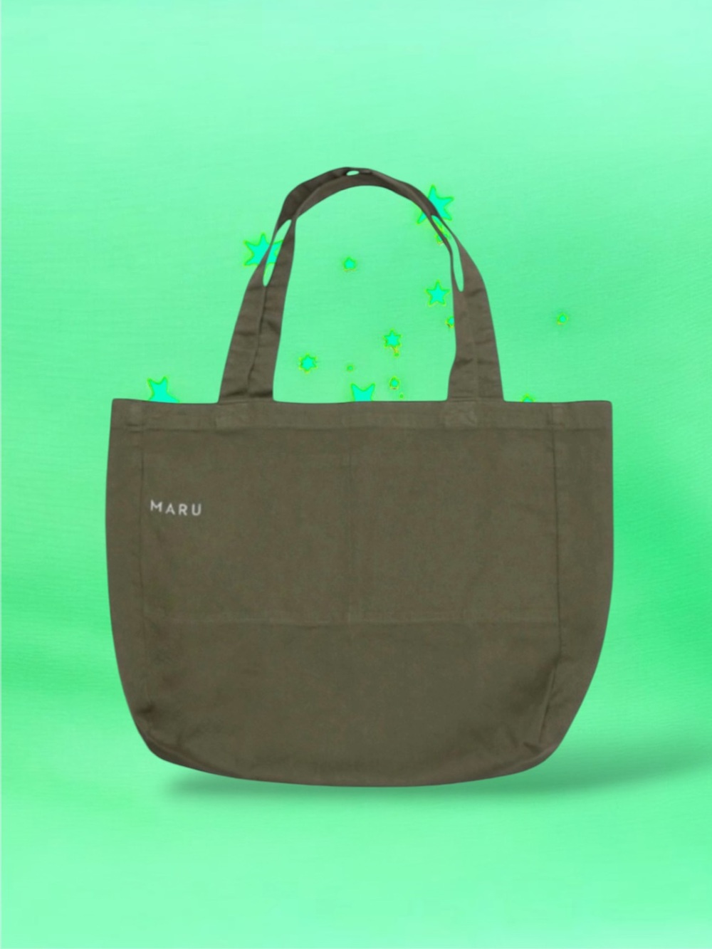 🆕💗MARU Espresso Cafe 100% Cotton Utility Tote Double Straps • SAGE Color • NWT